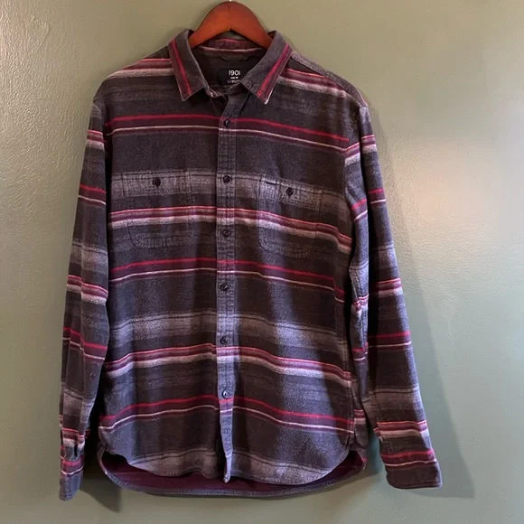 1901 | Shirts | 91 Trim Fit L Long Sleeve Button Down Striped Shirt 100  Cotton Rn 58665 | Poshmark
